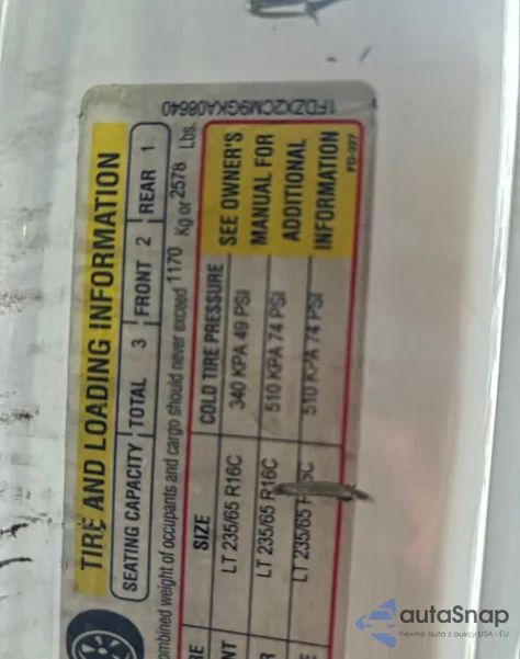 2016 Ford Transit T-350 from USA, damaged, VIN 1FDZX2CM9GKA08640